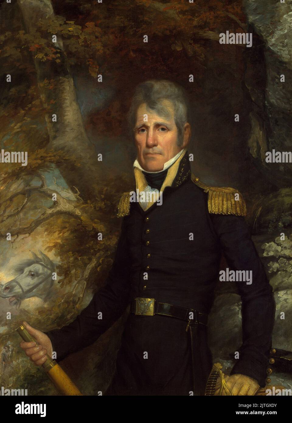 Ein Porträt von General Andrew Jackson von John Wesley Jarvis, c. 1819. Andrew Jackson war der siebte Präsident der USA. In diesem Gemälde war er 52 Jahre alt. Stockfoto