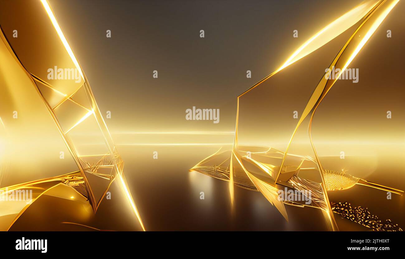 Der Hintergrund des glänzenden goldenen Elements - Digitales Bild Stockfoto