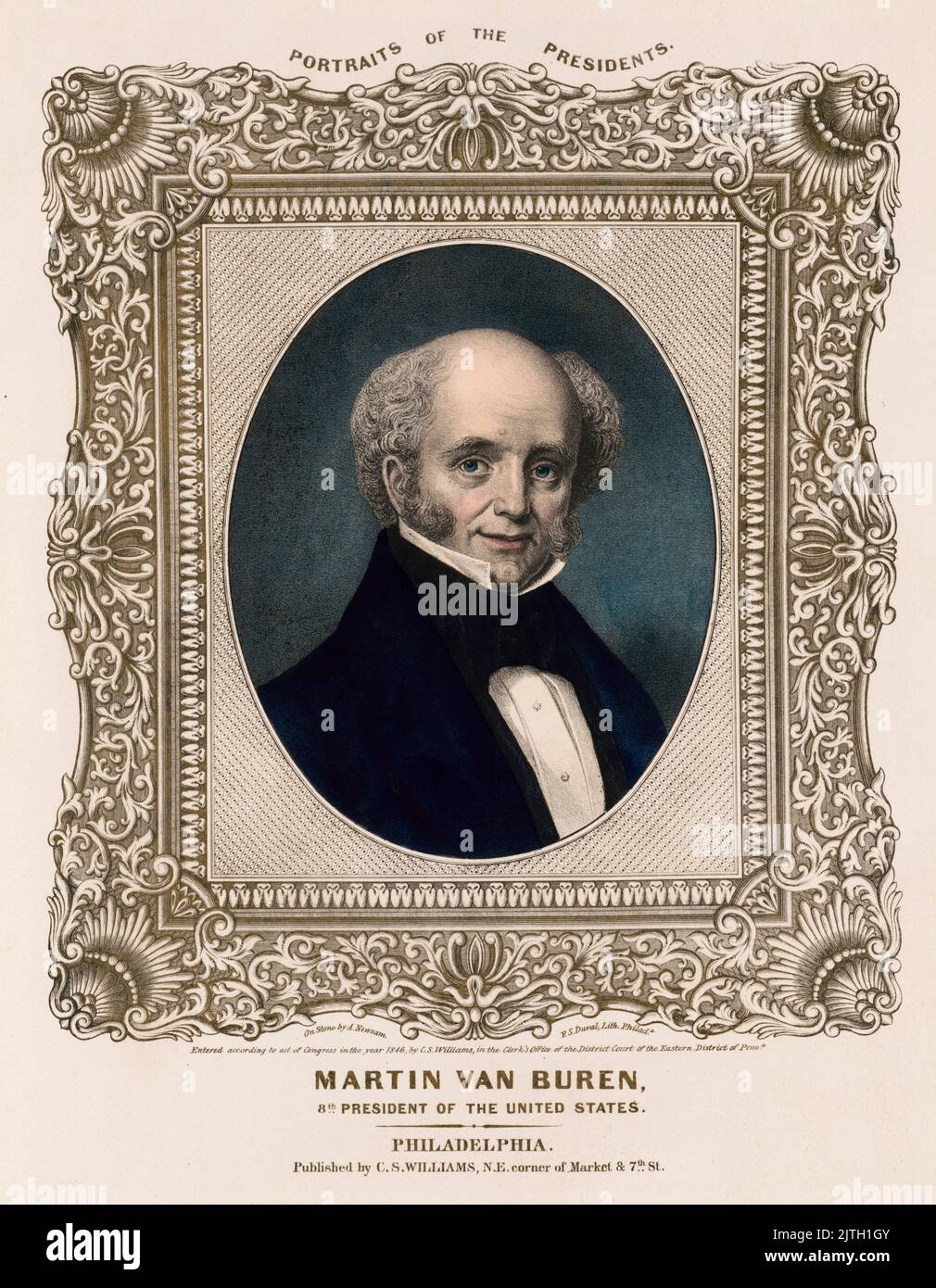 Ein Porträt von Präsident Martin van Buren. Martin van Buren war der achte Präsident der USA. Stockfoto