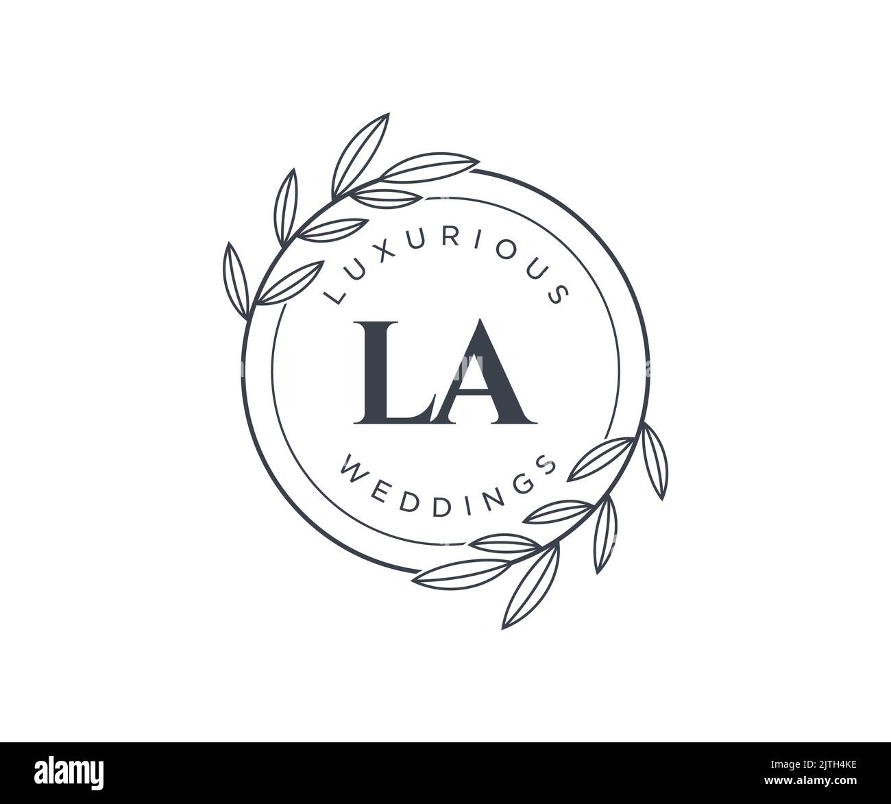 LA Initials Letter Hochzeit Monogramm Logos Vorlage, handgezeichnete moderne minimalistische und florale Vorlagen für Einladungskarten, Save the Date, elegant Stock Vektor