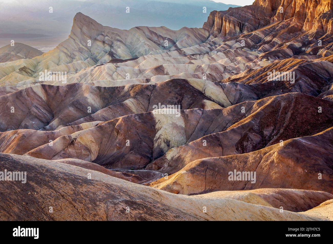 Zabriskie Point im Death Valley National Park in Kalifornien Stockfoto