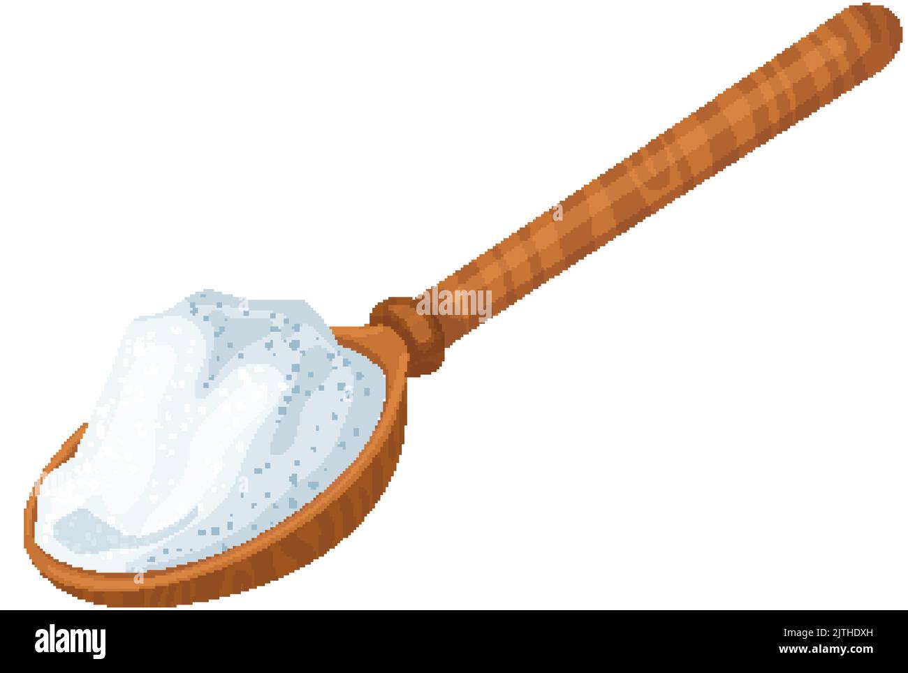 Salz in Holzlöffel Cartoon-Vektor-Illustration Stock Vektor