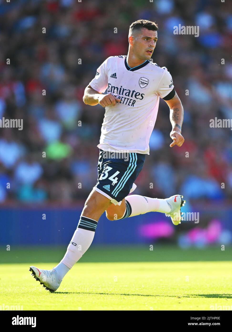 20 Aug 2022 - AFC Bournemouth gegen Arsenal - Premier League - Vitality Stadium Granit Xhaka von Arsenal während des Premier League-Spiels gegen Bournemouth. Picture : Mark Pain / Alamy Live News Stockfoto