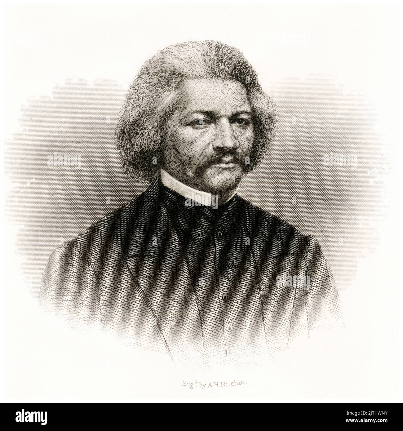 Frederick Douglass (1818-1895), Anti-Sklaverei-Bewegung, Abolitionist, Porträtstich von Alexander Hay Ritchie, um 1875 Stockfoto