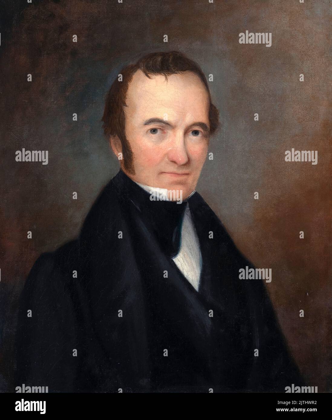 Stephen Fuller Austin (1793-1836), in Amerika geborener Impresario, bekannt als der Vater von Texas und der Gründer von Anglo Texas, Porträtmalerei in Öl auf Leinwand um 1840 Stockfoto