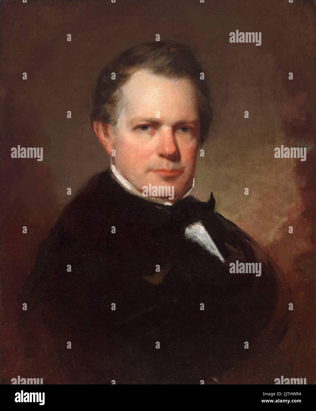 William Gilmore Simms (1806-1870), amerikanischer Schriftsteller und Politiker aus dem amerikanischen Süden, ein unerschütterlicher Verteidiger der Sklaverei, Porträtmalerei in Öl auf Leinwand vor 1870 Stockfoto
