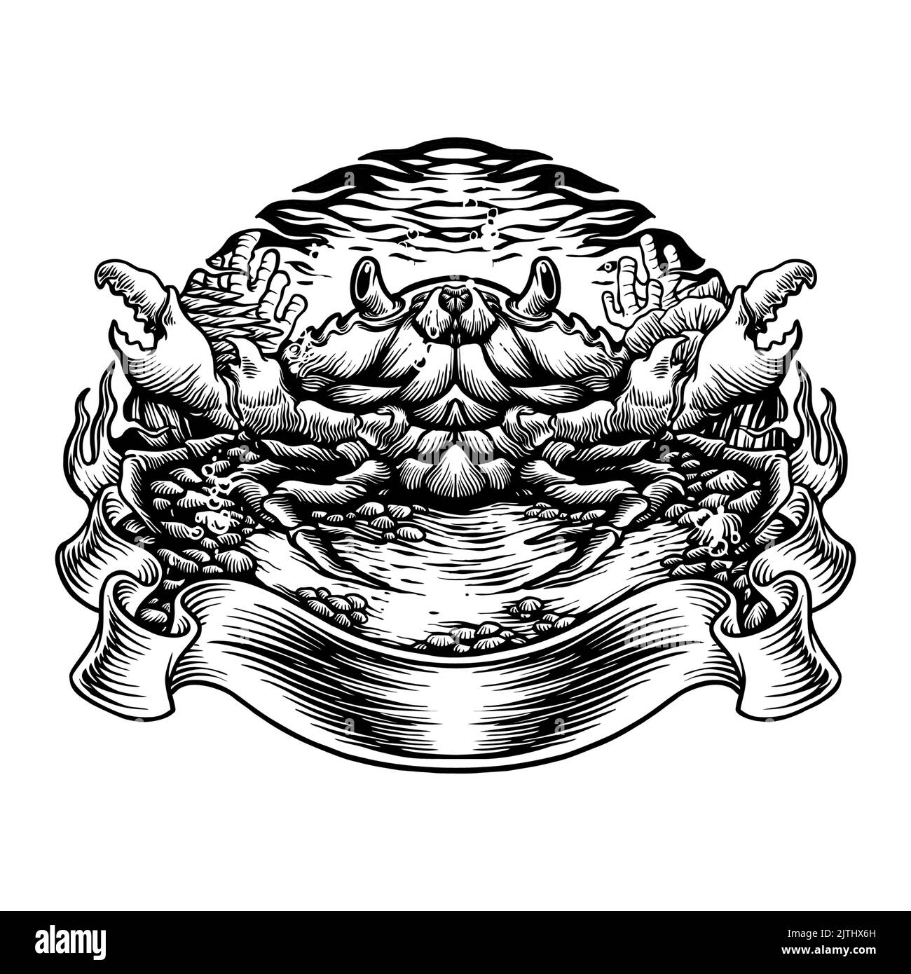 Krabbe Sommerurlaub Urlaub Silhouette Vektor-Illustrationen für Ihre Arbeit Logo, Maskottchen Merchandise T-Shirt, Aufkleber und Label-Designs, Poster, begrüßen Stockfoto