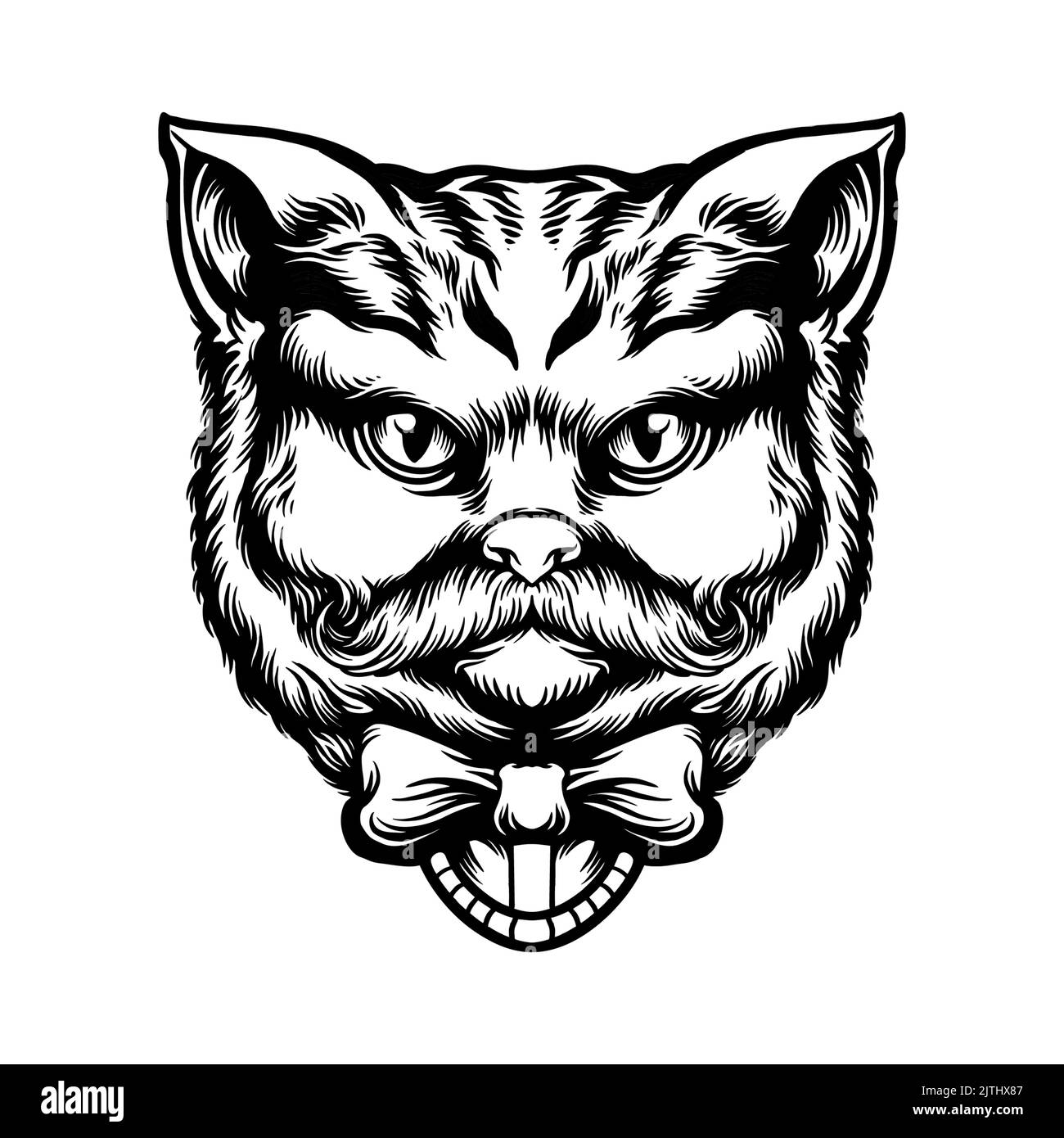 Niedliche Katze Tier Tag Silhouette Vektor-Illustrationen für Ihre Arbeit Logo, Maskottchen Merchandise T-Shirt, Aufkleber und Label-Designs, Poster, Grußkarten Stockfoto