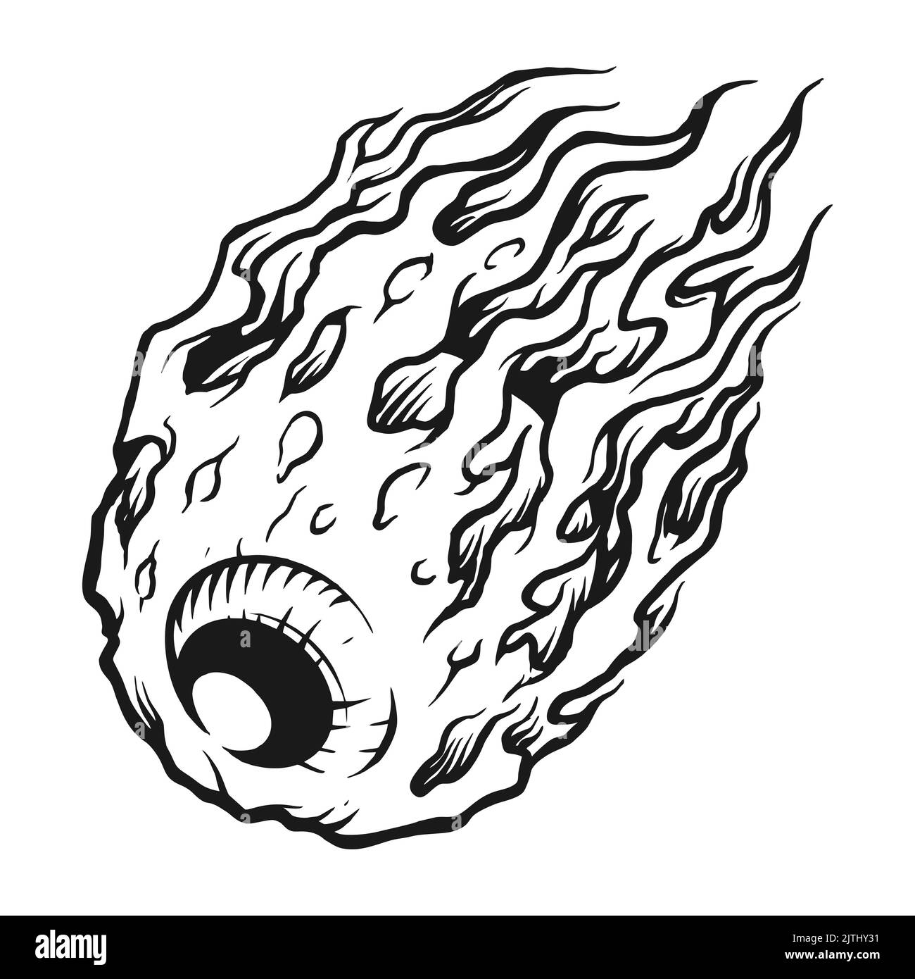 Eye Meteor Galaxy Silhouette Vektor Illustrationen für Ihre Arbeit Logo, Maskottchen Merchandise T-Shirt, Aufkleber und Label Designs, Poster, Grußkarten a Stockfoto