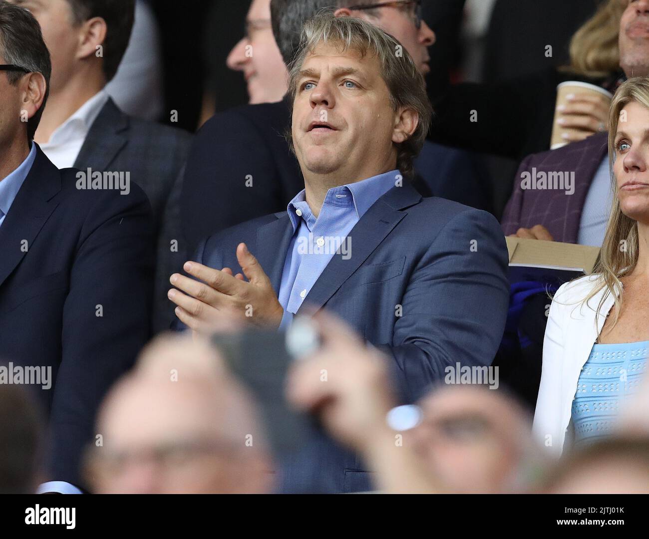 Southampton, England, 30.. August 2022. Todd Boehly, der Besitzer von Chelsea, schaut während des Spiels der Premier League im St. Mary's Stadium, Southampton, nach. Bildnachweis sollte lauten: Paul Terry / Sportimage Stockfoto