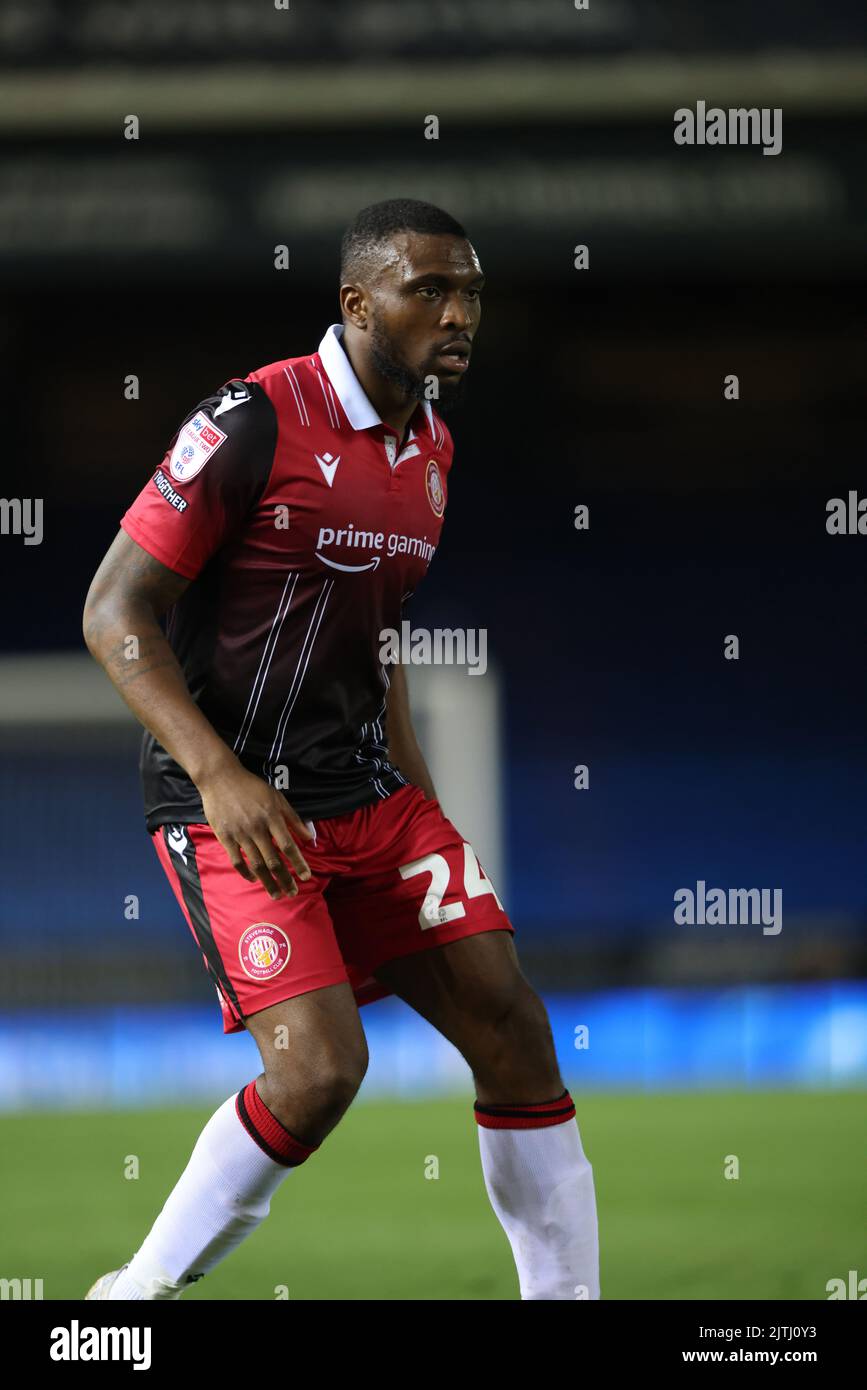Peterborough, Großbritannien. 30. August 2022. David Amoo (S) beim Spiel Peterborough United gegen Stevenage, EFL Papa John's Trophy, im Weston Homes Stadium, Peterborough, Cambridgeshire. Kredit: Paul Marriott/Alamy Live Nachrichten Stockfoto