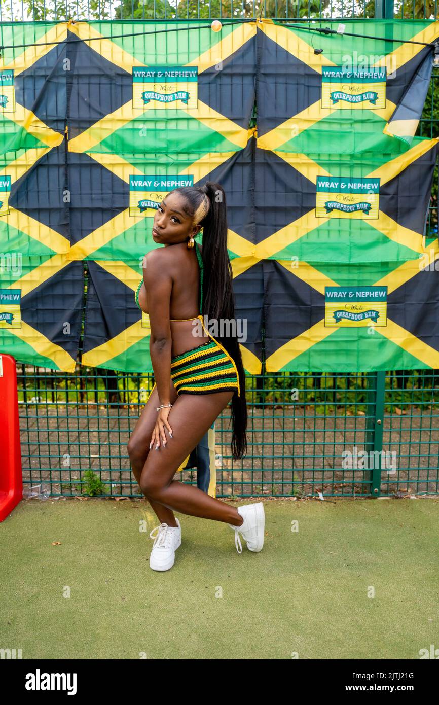 Indiyah von Love Island in Notting Hill Carnival am vergangenen Sonntag Stockfoto