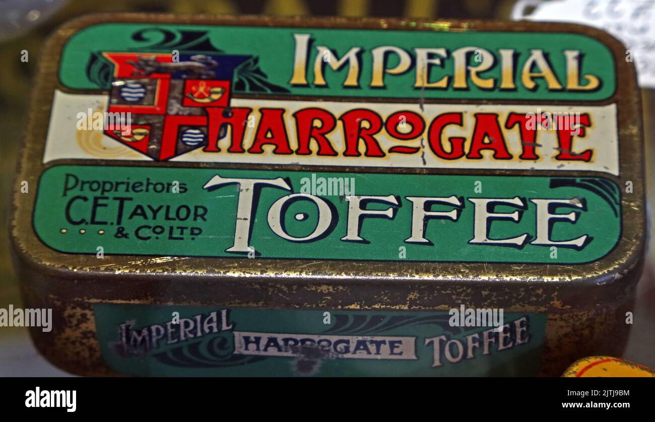 Historic British CE Taylor & Co Ltd – Imperial Harrogate Toffee TIN Stockfoto