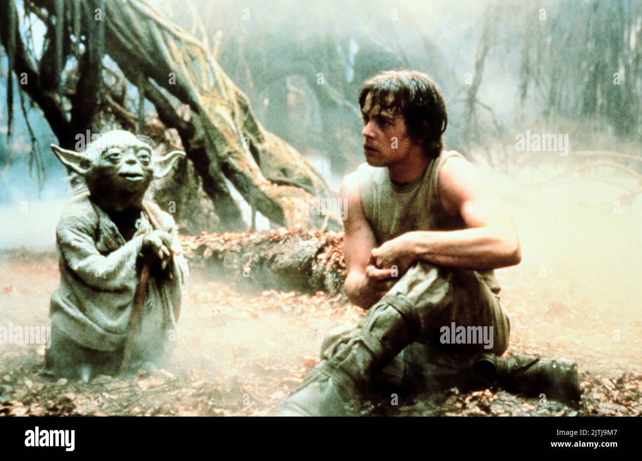 Star Wars, aka Krieg der Sterne, USA 1977, Regie: George Lucas, Charaktere: Yoda und Luke Skywalker Stockfoto