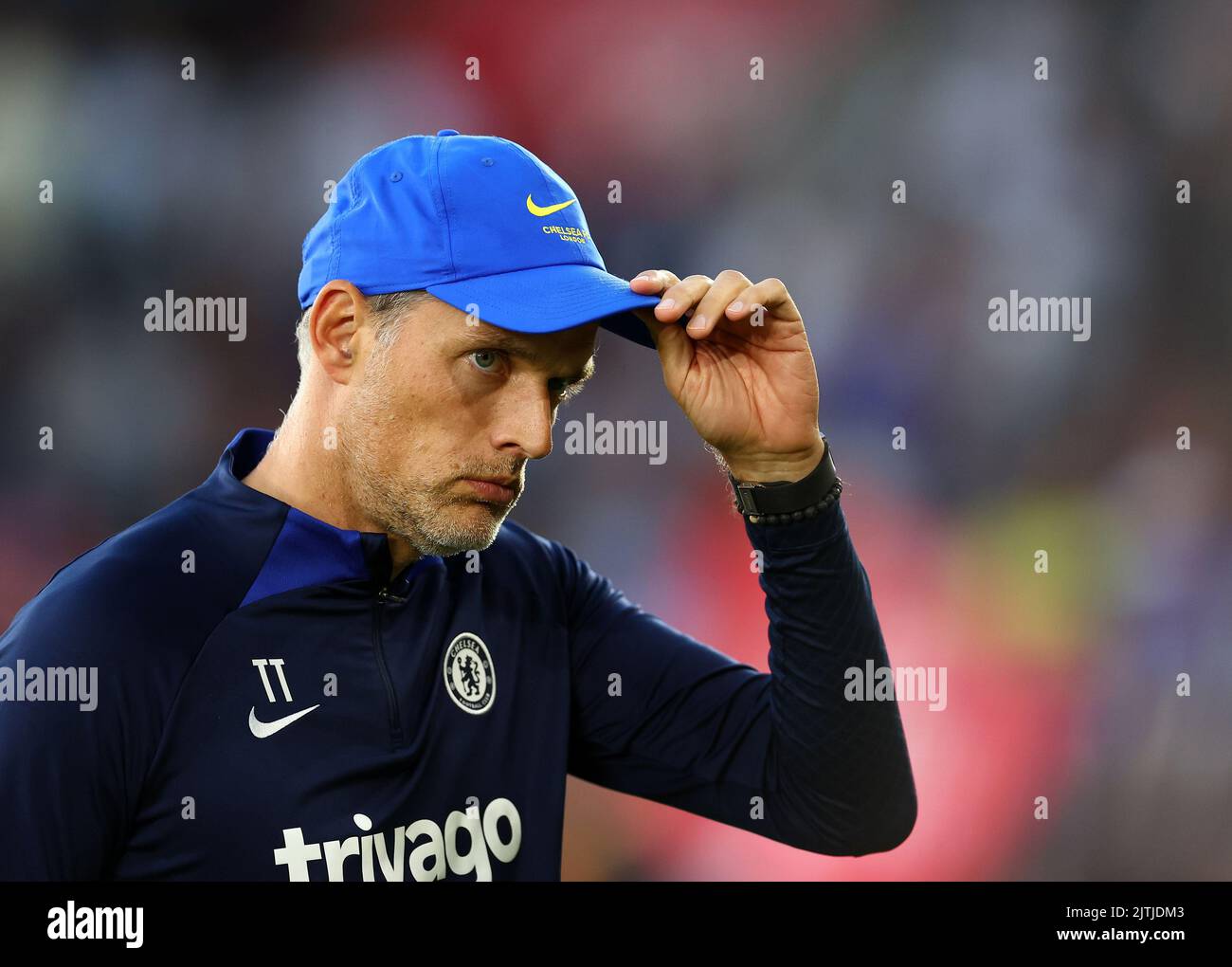 Southampton, England, 30.. August 2022. Thomas Tuchel-Manager von Chelsea während des Spiels der Premier League im St. Mary's Stadium, Southampton. Bildnachweis sollte lauten: David Klein / Sportimage Stockfoto