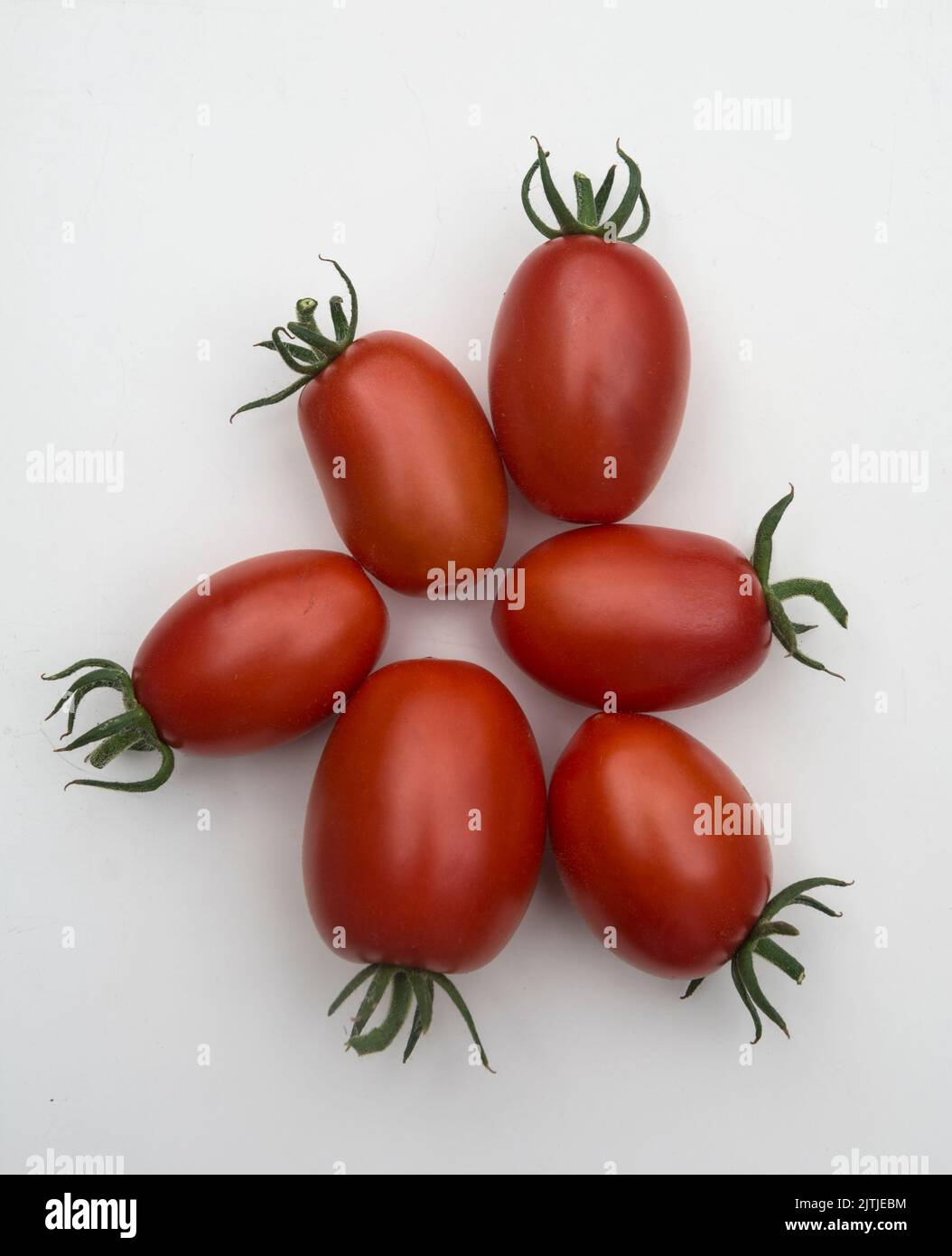 Crimson Plum F1 Tomaten Stockfoto