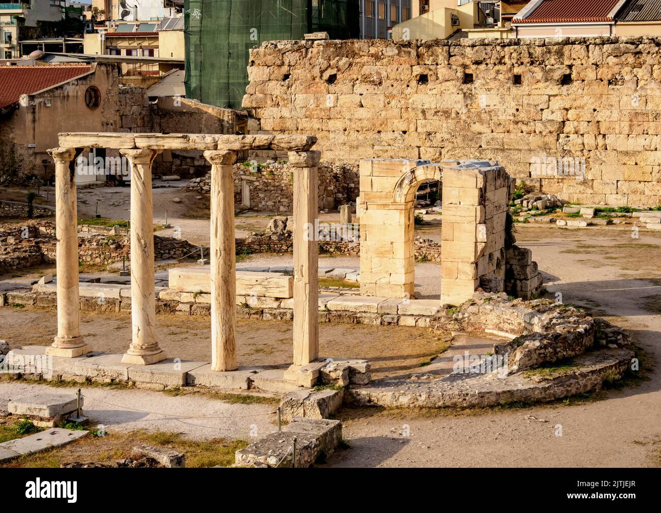 Hadrians Bibliothek, Forum Romanum, Athen, Attika, Griechenland Stockfoto