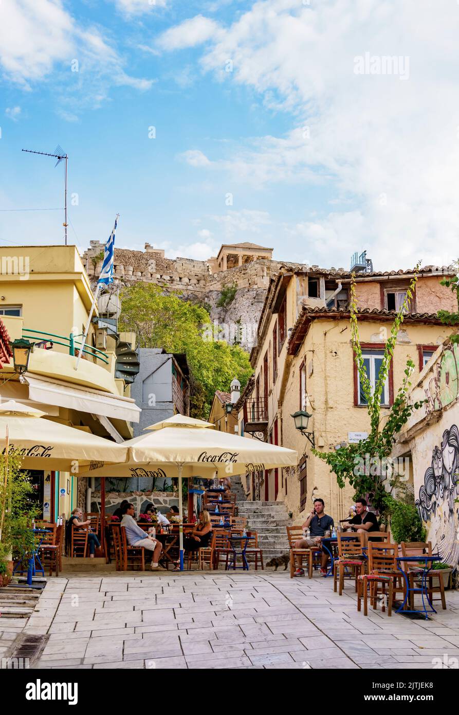 Restaurant in Plaka Nachbarschaft, Athen, Attika, Griechenland Stockfoto
