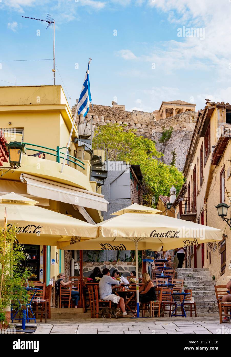 Restaurant in Plaka Nachbarschaft, Athen, Attika, Griechenland Stockfoto
