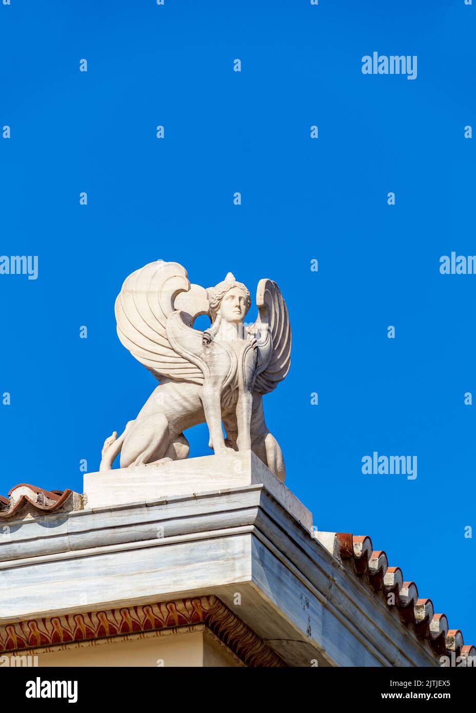 Sphinx Skulptur, die Nationale und Kapodistrian Universität von Athen, Detailansicht, Athen, Attika, Griechenland Stockfoto