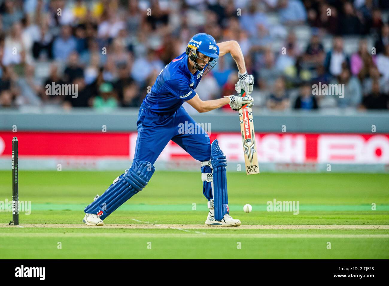 LONDON, GROSSBRITANNIEN. 30. August 2022. ZAK Grawley von London Spirit während der Hundert - London Spirit vs Birmingham Phoenix auf dem Lord's Cricket Ground am Dienstag, 30. August 2022 in LONDON ENGLAND. Kredit: Taka G Wu/Alamy Live Nachrichten Stockfoto