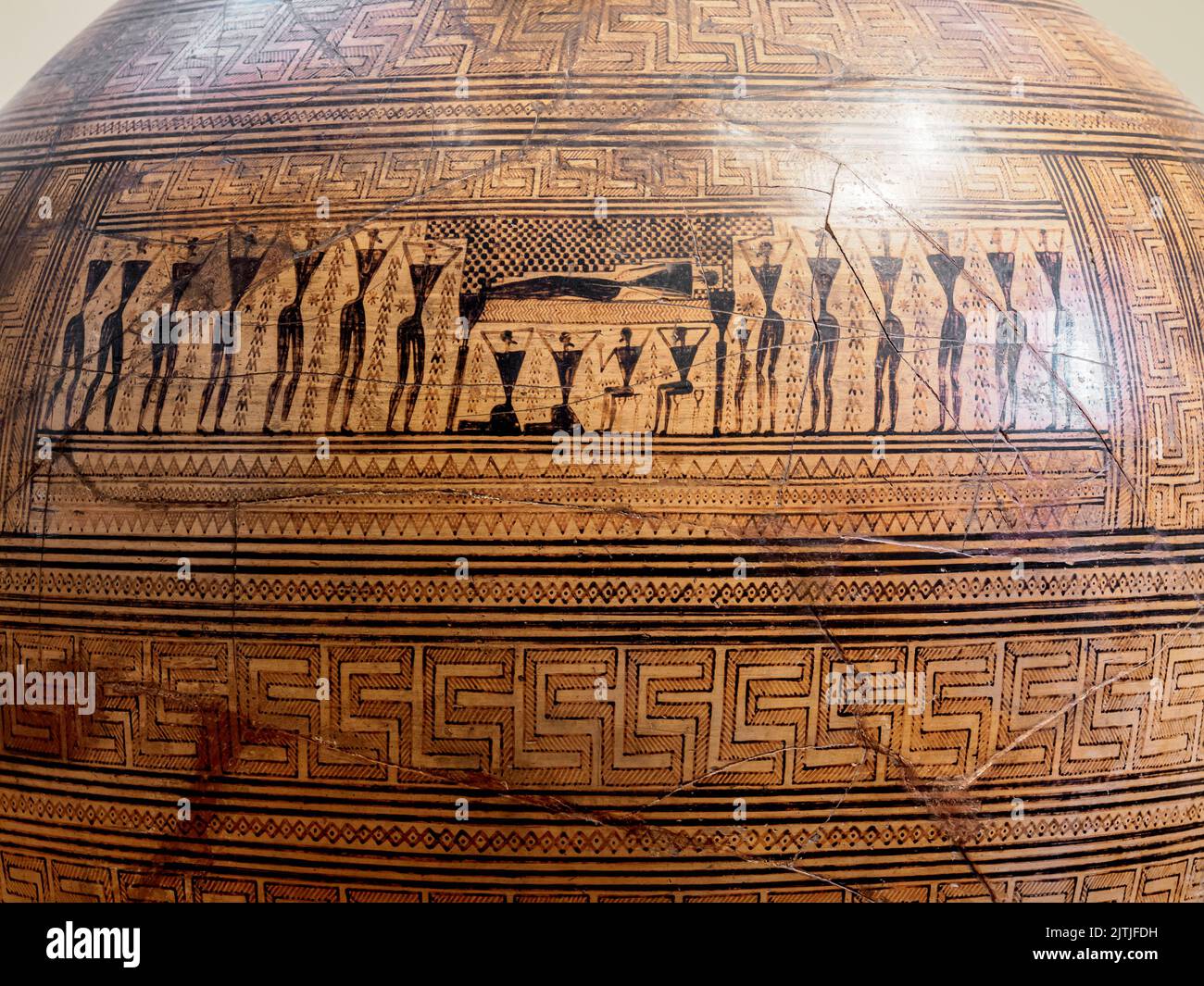 Vase im Nationalen Archäologischen Museum, Detailansicht, Athen, Attika, Griechenland Stockfoto