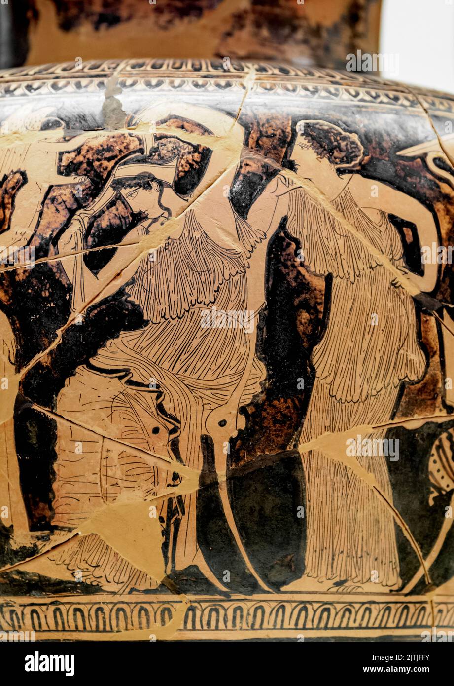 Vase im Nationalen Archäologischen Museum, Detailansicht, Athen, Attika, Griechenland Stockfoto
