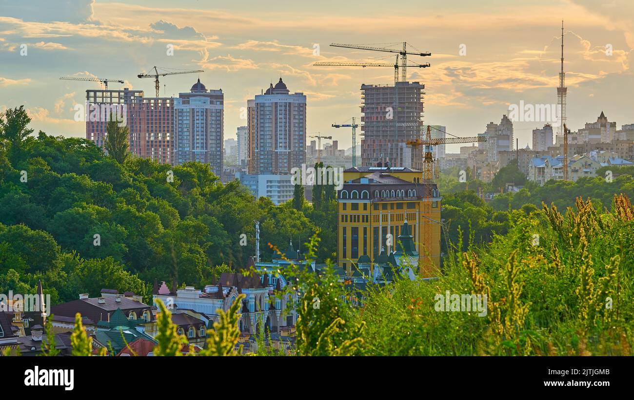 Neubau und Bau in einer großartigen Lage Podol in Kiew Ukraine Stockfoto