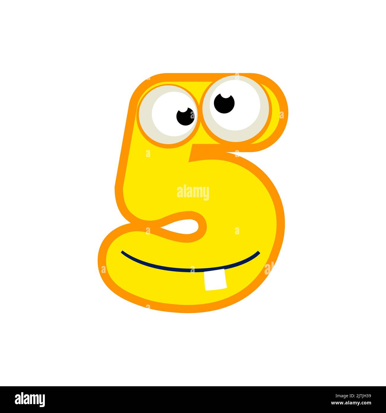 Cartoon Charakter Nummer fünf Monster, Vektor-numerische 5. Stock Vektor