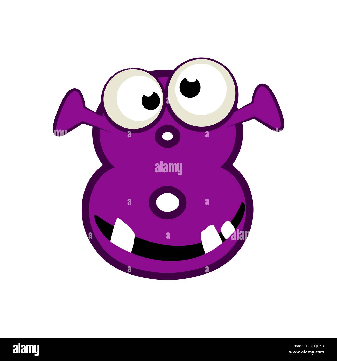 Cartoon Charakter Nummer acht Monster, Vektor-numerische 8. Stock Vektor