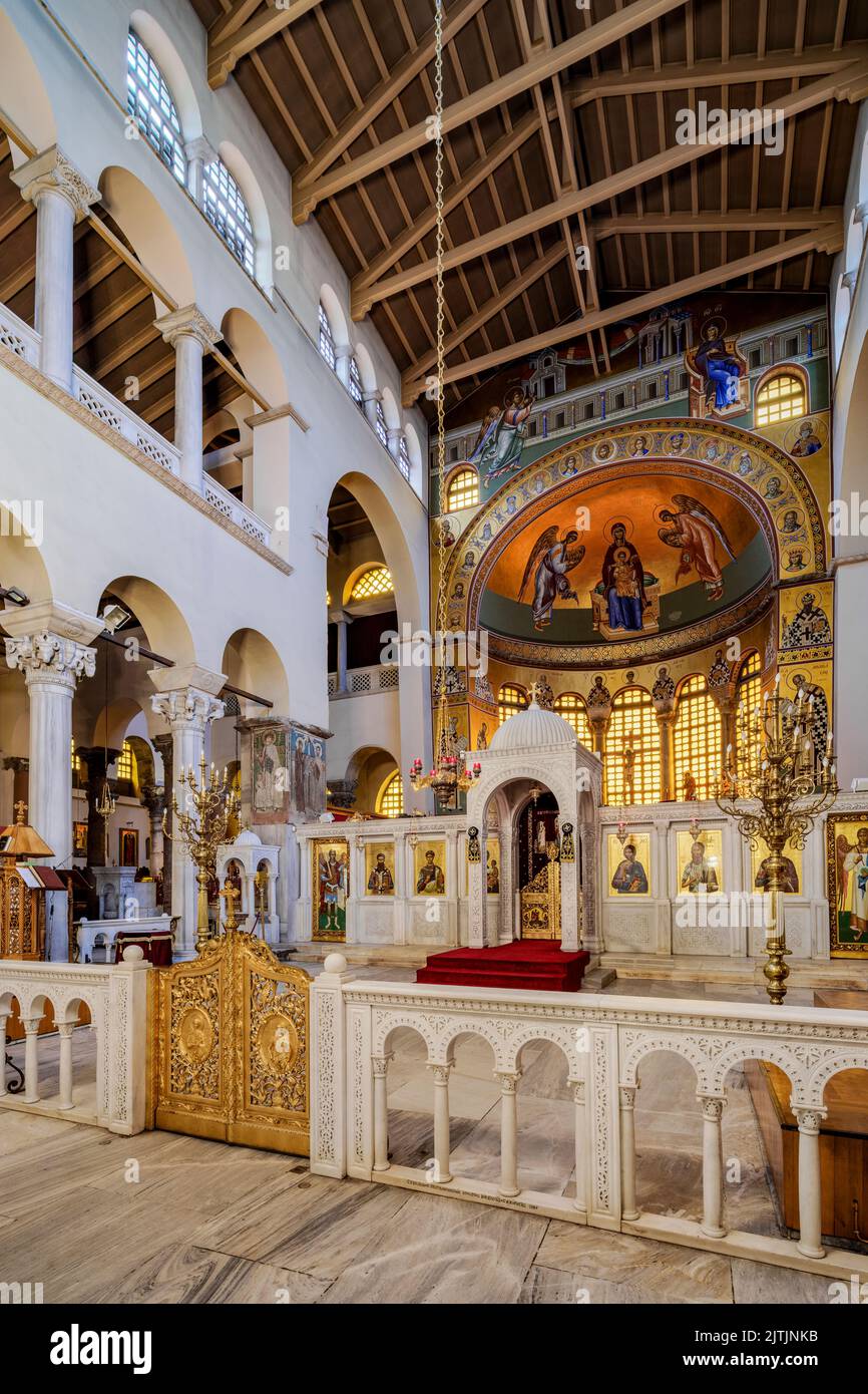 Kirche des heiligen Demetrius oder Hagios Demetrios, innen, Thessaloniki, Zentralmakedonien, Griechenland Stockfoto