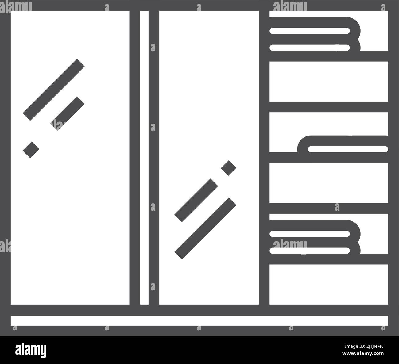 Symbol für Schrankzeile. Stauraum für Kleidung. Möbel für das Haus Stock Vektor