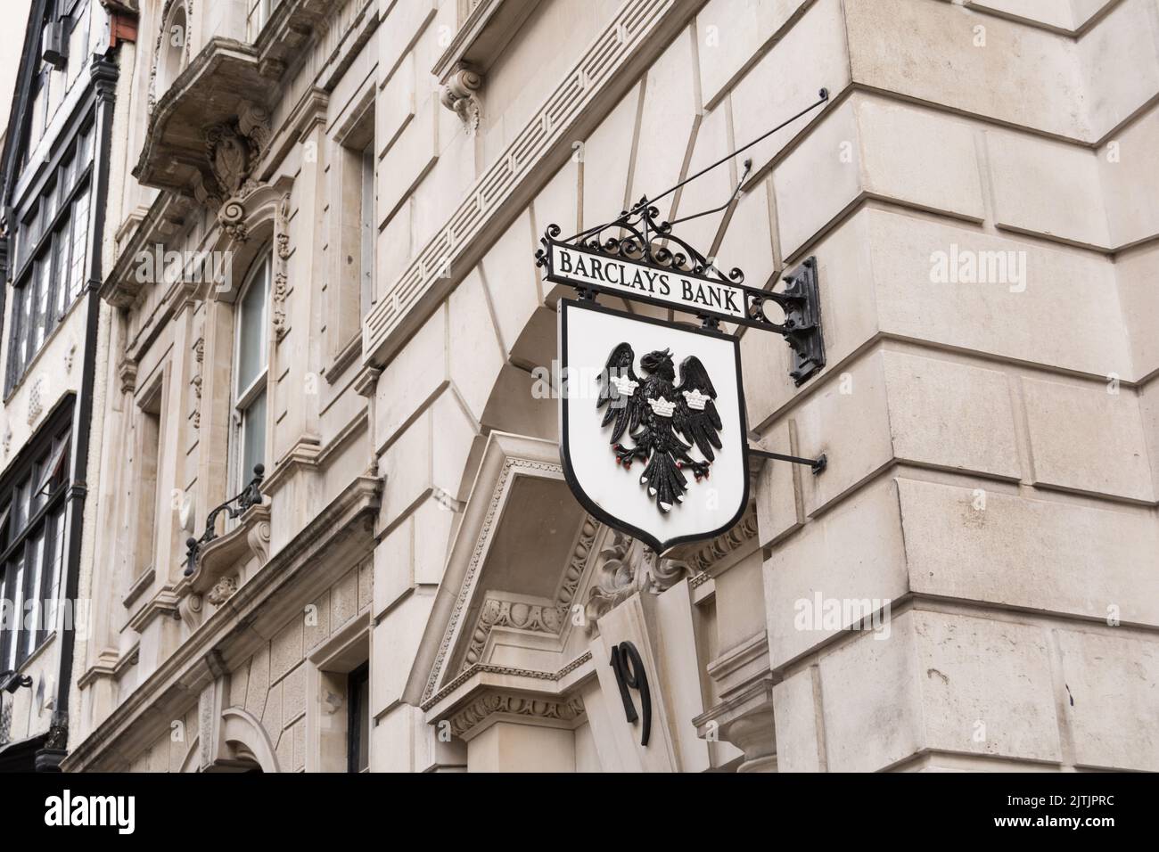 Barclays Bank Beschilderung, Fleet Street, Temple, London, EC4, England, Großbritannien Stockfoto