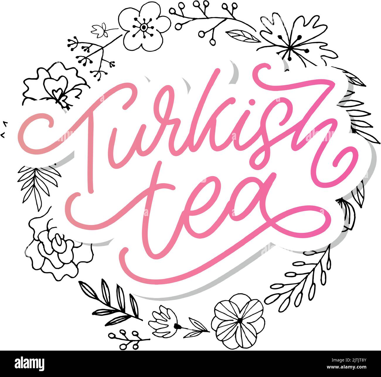 Türkische Traditionen der Teezeremonie. Teezeit. Dekorative Elemente für Ihr Design. Vektor-Illustration mit orientalischen Tasse Stock Vektor