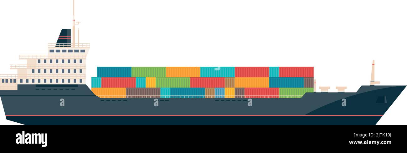 Symbol für das Frachtschiff. Frachtcontainer Transport Stock Vektor