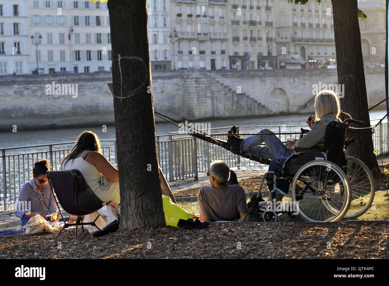 FRANKREICH. PARIS (75) 1 ST. SEINE. DIE HITZEWELLE VOM 10. AUGUST 2022 Stockfoto