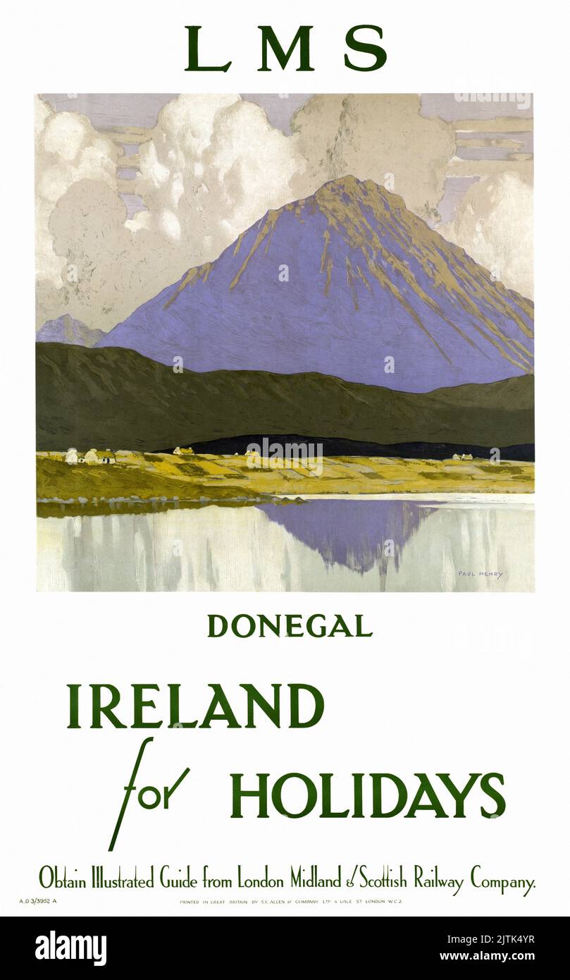 LMS. Donegal. Irland für Feiertage von Paul Henry (1876-1958). Poster veröffentlicht ca. 1930. Stockfoto