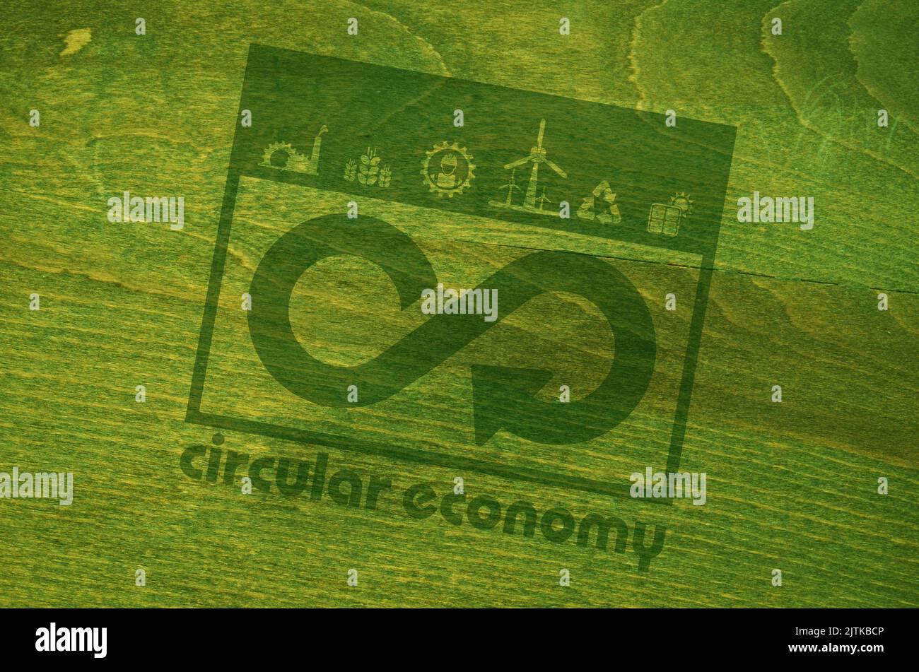 Symbole für die Kreislaufwirtschaft Stockfoto