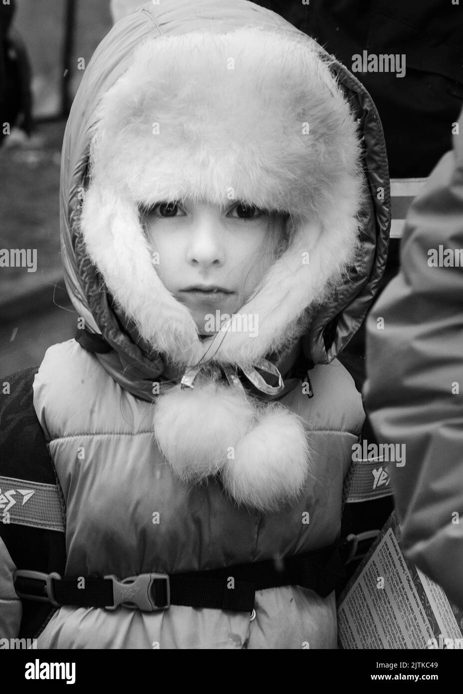 Siret Border, Rumänien - 26. Februar 2022: Ukrainische Flüchtlinge Stock Bild Stockfoto