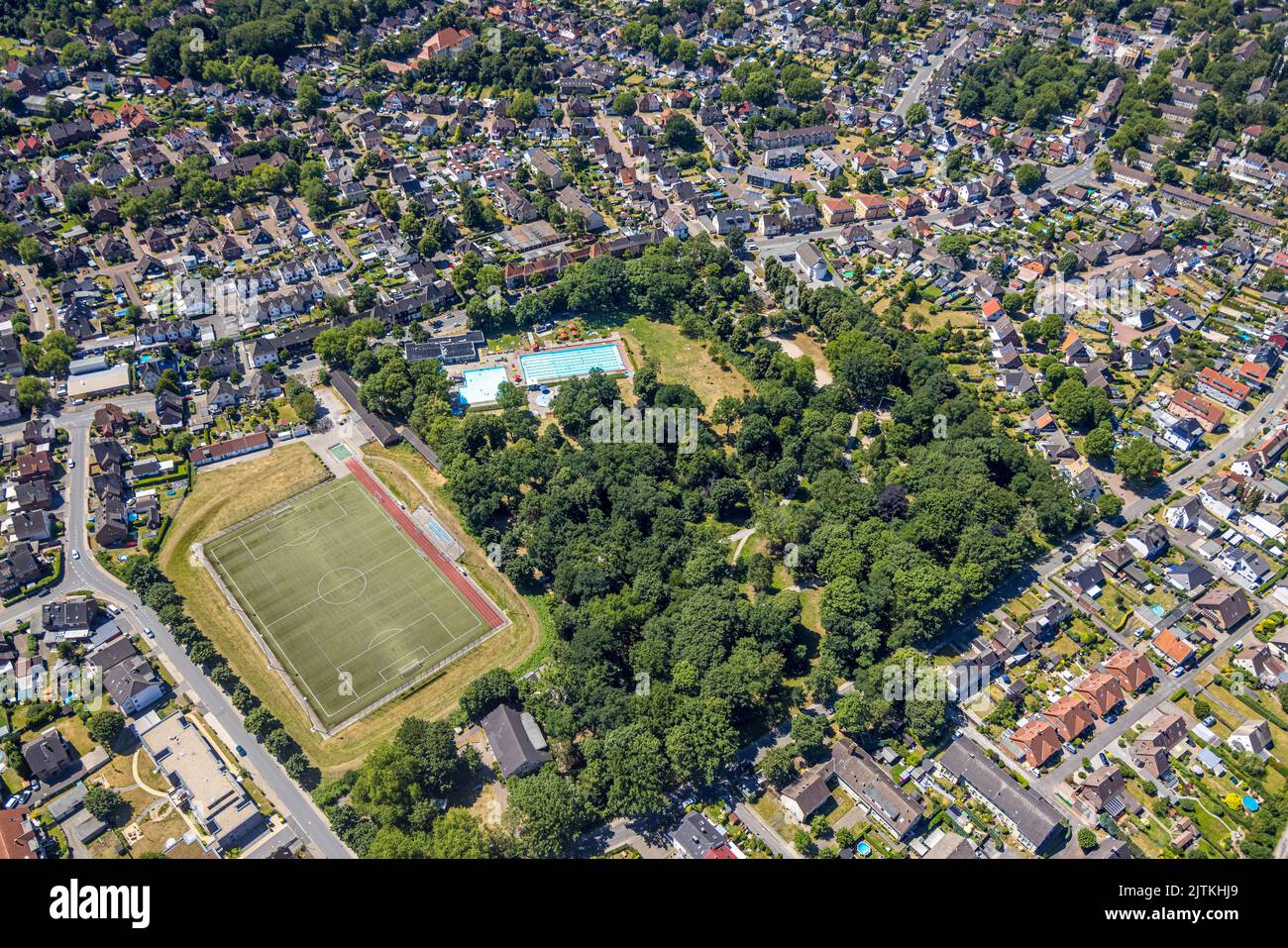 Luftaufnahme, Schwimmen Schwimmbad Parkbad Nord Ickern, Henrichenburg,  Castrop-Rauxel, Region Ruhrgebiet, Nordrhein Westfalen Stockfotografie -  Alamy