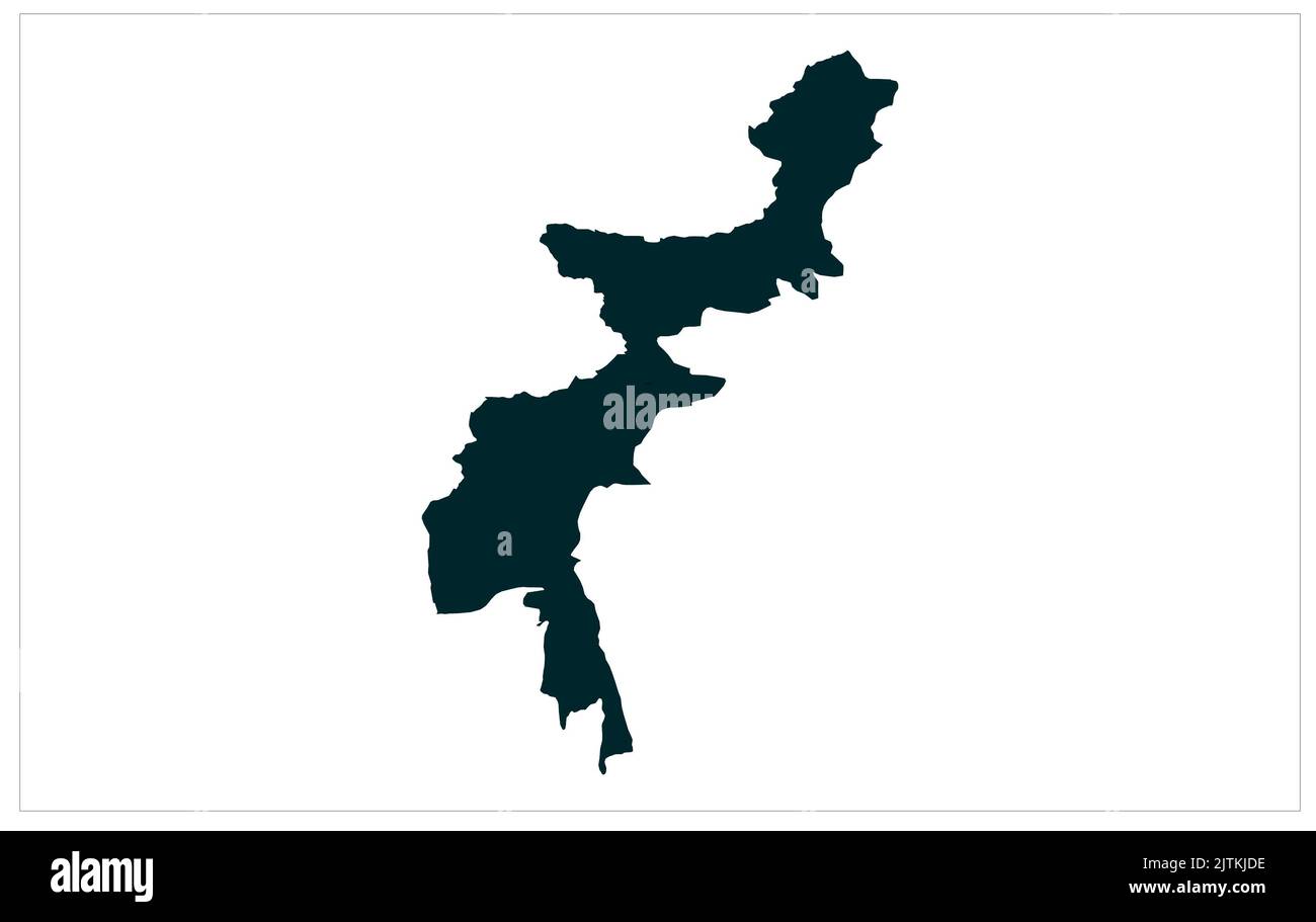 F.A.T.A. Föderal verwaltete Stammesgebiete Pakistan Vektor-Karte Abbildung, Pakistan FATA Zustand-Vektor-Karte Stockfoto
