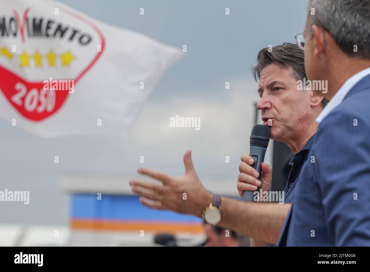 31 Agosto 2022 San Benedetto del Tronto (AP) - Banchina di riva nord malfizia, Italien. l'Intervento di Conte | Quelle: Andrea Vagnoni Stockfoto