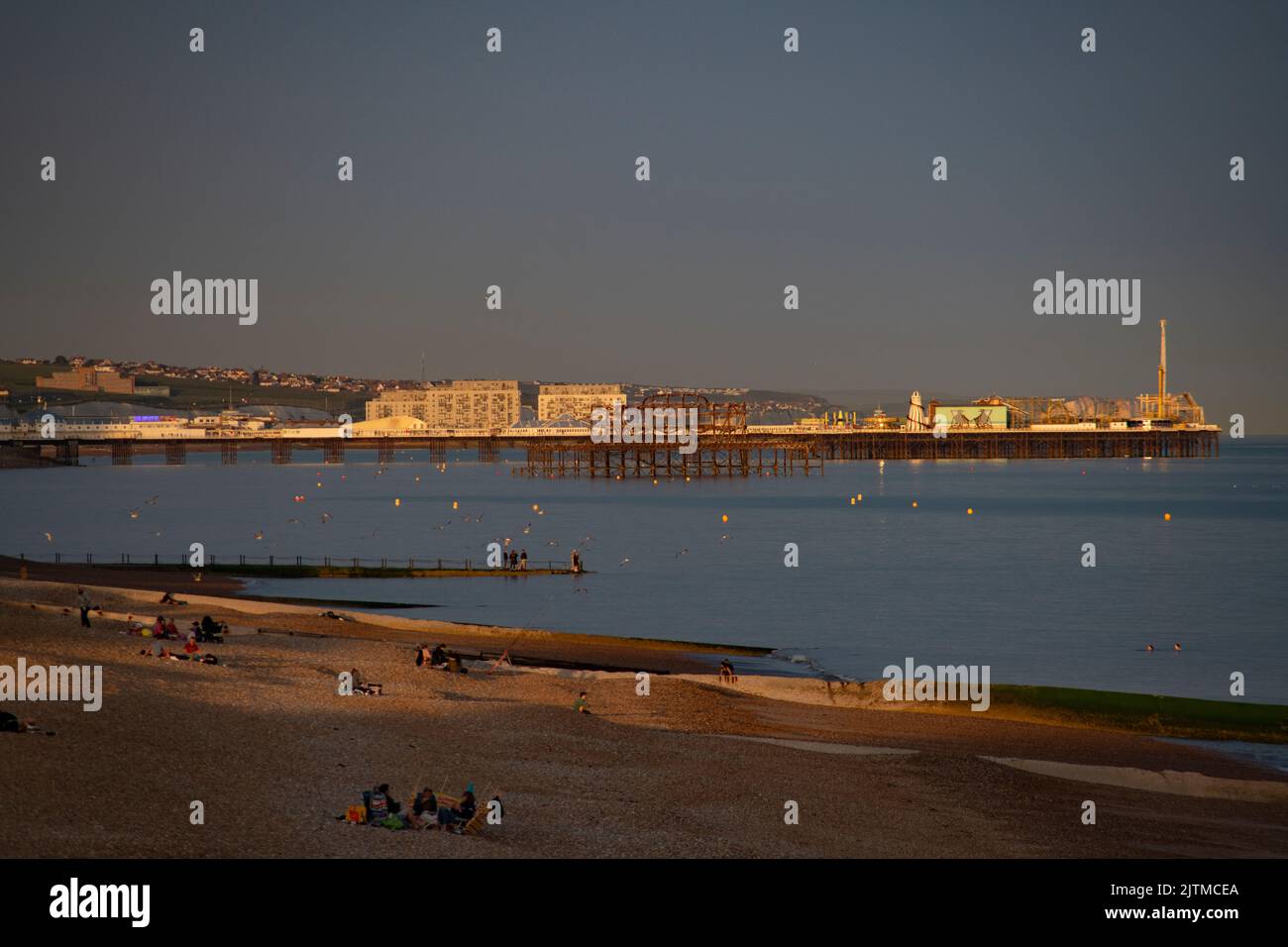 Brighton Piers aus Hove, Sussex, England, Großbritannien Stockfoto