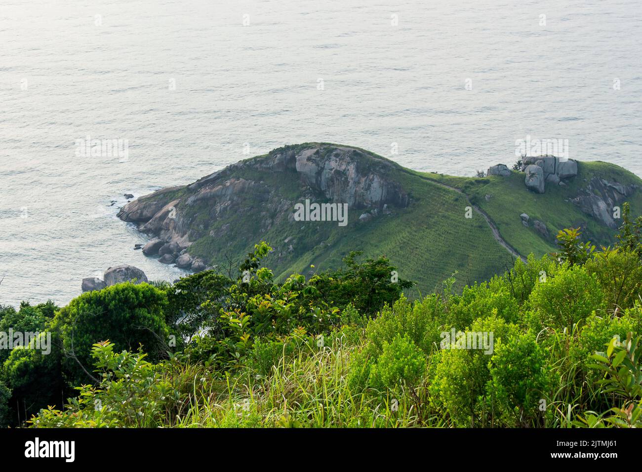 Blick von der Spitze des Telegrafensteins in Rio de Janeiro Brasilien. Stockfoto