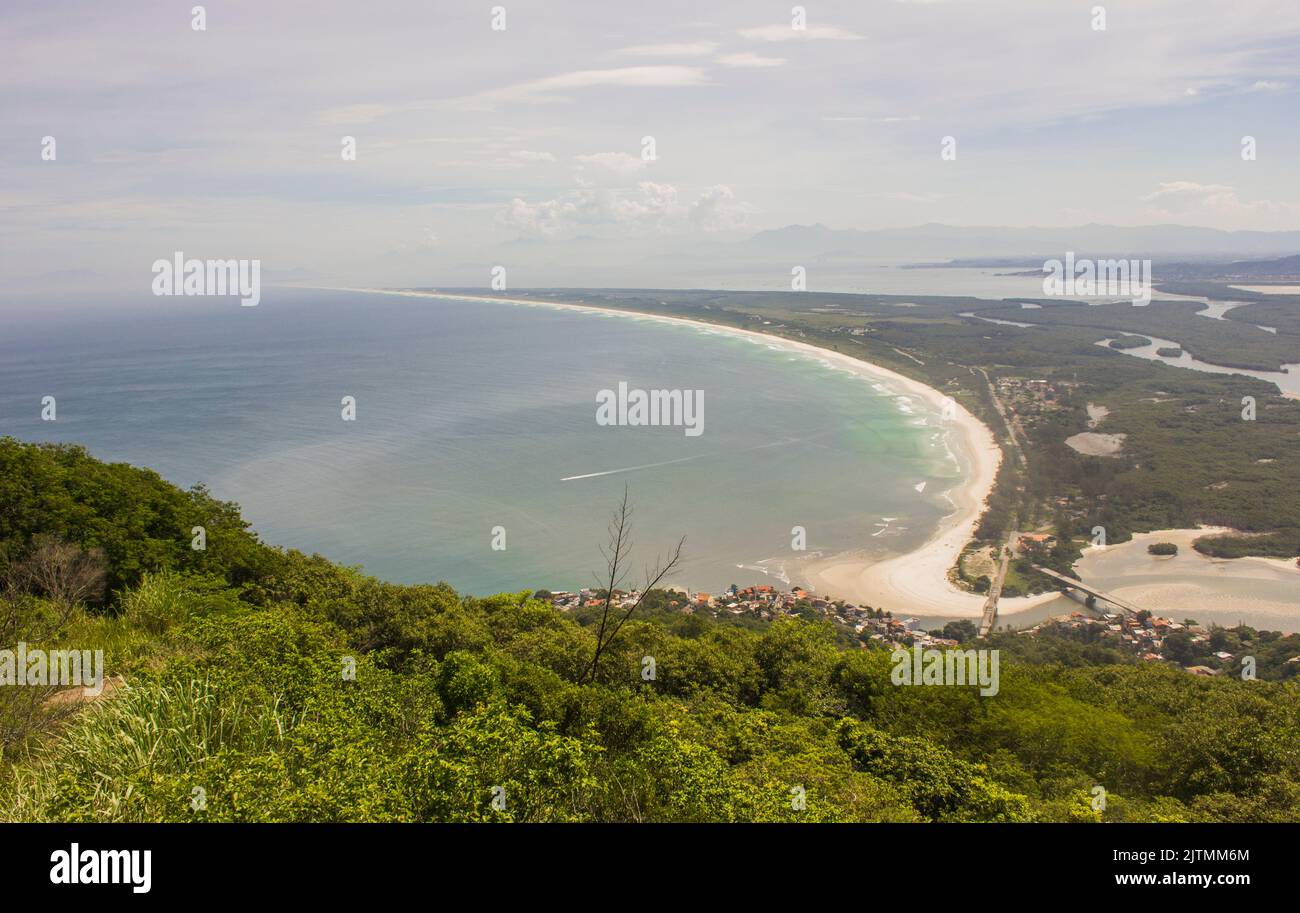 Blick von der Spitze des Telegrafensteins in Rio de Janeiro Brasilien. Stockfoto