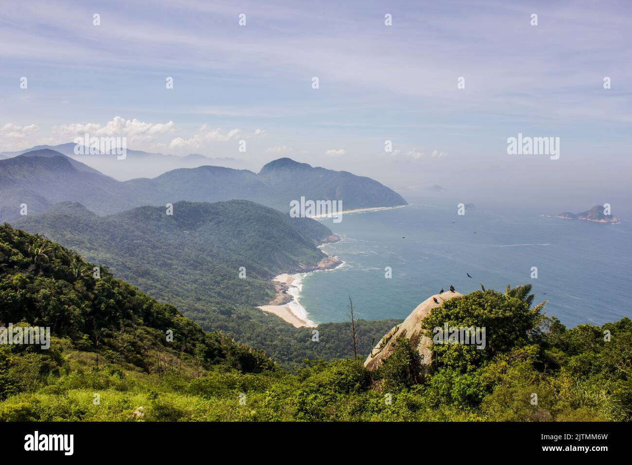 Blick von der Spitze des Telegrafensteins in Rio de Janeiro Brasilien. Stockfoto