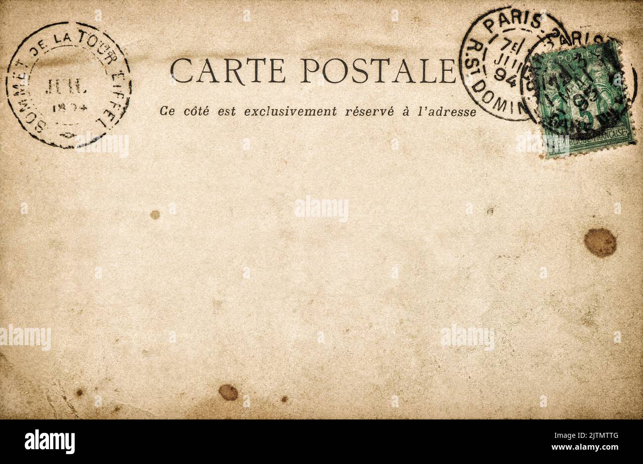 Vintage Postkarte Brief. Hintergrund mit gefärbter Papiertextur Stockfoto