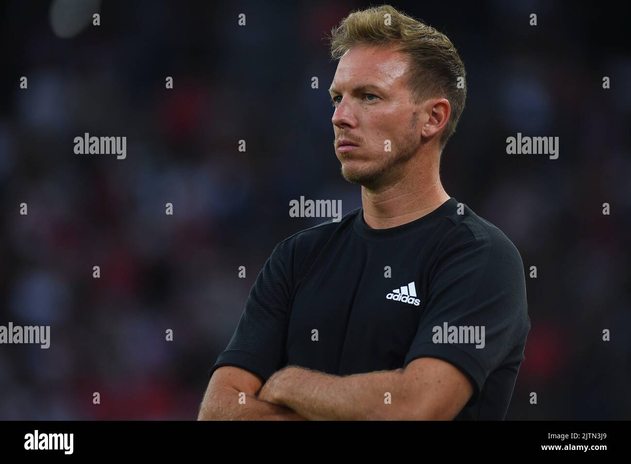 KÖLN, DEUTSCHLAND - AUGUST 28 2022: Julian Nagelsmann. Das Fußballspiel von DFB-Pokal Viktoria Koeln gegen den FC Bayern München Stockfoto