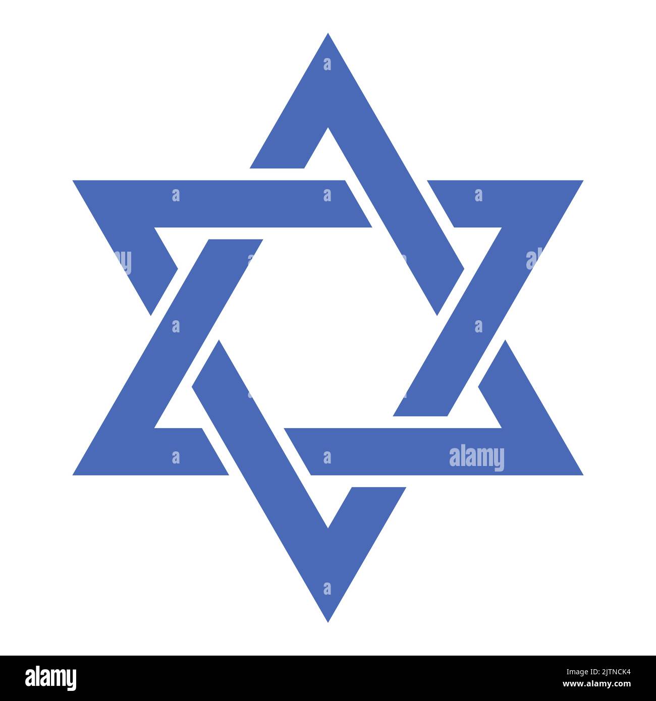 Der Davidstern ist ein altes jüdisches Symbol in Form eines Hexagramms. Siegel des Königs Salomo. Staatssymbol von Israel. Stock Vektor