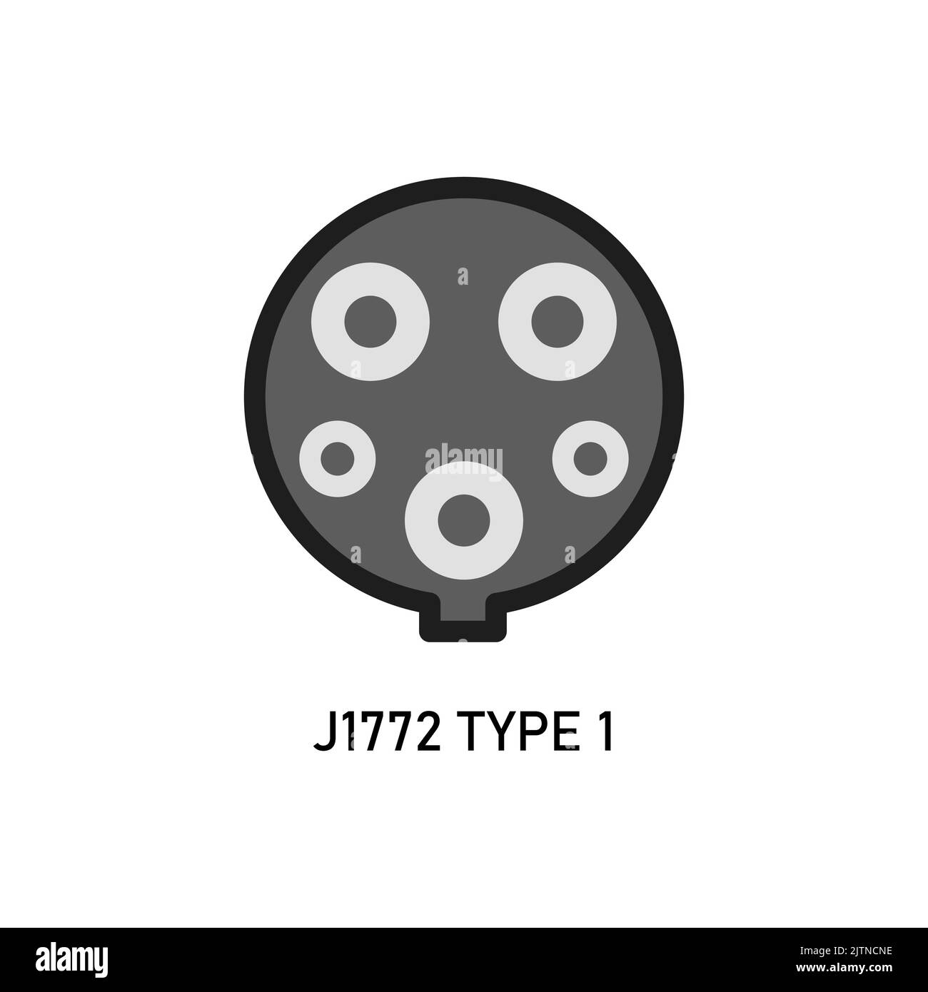 Ladegerätstandard SAE J1772 USA und Japan. Stock Vektor